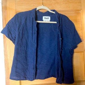 FLAX 💯 linen top with buttons and collar